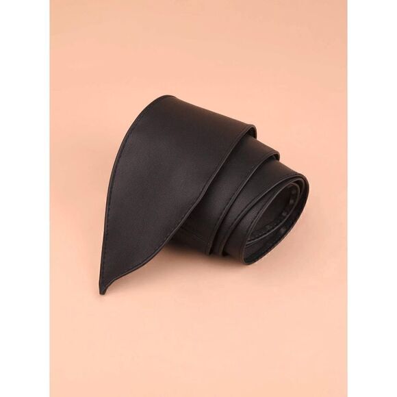 Black Knot Decor Wide Wrap Around Obi Corset Black Belt SIZE L-XL NEW - Picture 14 of 14